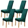 4er Set Stretch Stuhlhusse Universelle Samt Stuhlbezug Produktbild-Vorschau 1
