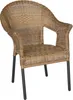 A single wicker chair with metal legs on a white background. Produktbild-Vorschau