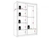 A diagram of a wardrobe with dimensions and weight limits indicated. Produktbild-Vorschau