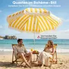 Outsunny Sonnenschirm Strand Ø180 cm windfest Strandschirm Produktbild-Vorschau 4