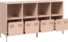 A light pink storage cabinet with multiple compartments and four open drawers. Produktbild-Vorschau