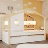 Lit maison 90 x 200 cm en bois massif, lit d'enfant Voir les images du produit 2