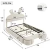 A diagram showing the dimensions of a bed frame with cartoonish ears. Anteprima dell’immagine prodotto