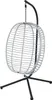 A hanging chair with a stand against a white background. Produktbild-Vorschau
