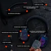 A flat lay of gaming headphones and accessories on a dark, textured surface. Anteprima dell’immagine prodotto
