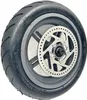 A close-up view of a scooter wheel with a disc brake. Produktbild-Vorschau