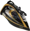 A black and gold steam iron is shown against a white background. Voir les images du produit