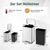 Zestaw 2 koszy na śmieci COSTWAY, 40L + 6L kosz na śmieci Podgląd zdjęcia produktu 3