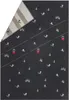 A folded blanket with a ski slope pattern on a dark gray background. The blanket is folded to reveal a striped pattern on the underside. Produktbild-Vorschau