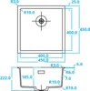 Caressi Black Line quadratisches Spülbecken für Aufbau und Produktbild-Vorschau 3
