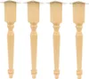 Four wooden table legs are arranged in a row against a white background. Produktbild-Vorschau
