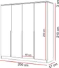 Kleiderschrank AURORA 4D KASCHMIR mit goldenen Chromgriffen Produktbild-Vorschau 7