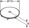 A technical drawing of a drain fitting with dimensions. Produktbild-Vorschau