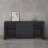 doporro Buffet Commode 167 cm Meuble de Rangement Gris Noir Voir les images du produit 4