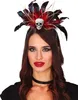 Voodoo Hexe Halloween Haarreif Mit Totenkopf Federn Produktbild-Vorschau 2