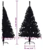 vidaXL Sztuczna pół choinka ze stojakiem czarna 150 cm PVC Podgląd zdjęcia produktu 6