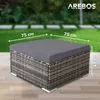 Sgabello da giardino in rattan AREBOS grigio | Cuscino Anteprima dell’immagine prodotto 3