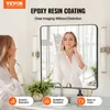 A woman is looking into a mirror in a bathroom setting, with product feature callouts at the bottom. Podgląd zdjęcia produktu