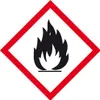 A hazard symbol indicating flammability. Produktbild-Vorschau