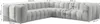 Ecksofa Designersofa SOLVIE in Stoff Tiffani Taupe Seite Produktbild-Vorschau 2