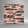 Wanduhr - Quadrat - Glasuhr - Grafik Feder - 30x30cm - Produktbild-Vorschau 3