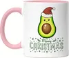 Merry Christmas Tasse Rosa Geschenkidee Avocado-Fans Produktbild-Vorschau 1