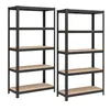 Two black metal shelving units with tan shelves are shown against a white background. Produktbild-Vorschau