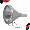 A metal funnel with a handle, shown against a patterned background. Produktbild-Vorschau