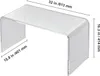 A clear acrylic C-shaped table with dimensions indicated. Náhľad obrázku produktu