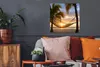 Poster - Sonnenuntergang - Hängematte - Palme - 50x50 cm Produktbild-Vorschau 3