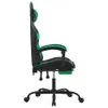 vidaXL Gaming-Stuhl mit Fußstütze Schwarz und Grün Produktbild-Vorschau 4