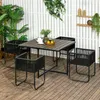 Outsunny 5-tlg. Polyrattan Gartenmöbel Set Esstisch mit 4 Produktbild-Vorschau 2