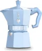 A light blue Bialetti Moka pot sits on a white background. Náhľad obrázku produktu