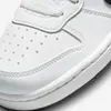 A close-up view of the toe box and sole of a white Nike Court Borough Low Recraft sneaker. Náhľad obrázku produktu