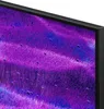 A close-up view of a television screen displaying a vibrant, abstract image with purple and blue hues, resembling grass or fur with water droplets. Produktbild-Vorschau