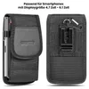 Two views of a black nylon smartphone belt pouch. Produktbild-Vorschau