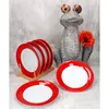 6er Set Variant Rot Suppenteller bunte tiefe Teller Pasta Produktbild-Vorschau 7