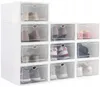 10er Set Schuhboxen mit Klappdeckel – Stapelbare Produktbild-Vorschau 1