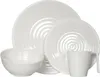 A set of white melamine dishes, including plates, a bowl, and a mug, arranged on a white background. Anteprima dell’immagine prodotto