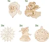 A collection of wooden Christmas ornaments on a white background. Náhled obrázku produktu