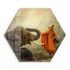 DEQORI Glasbild Echtglas 40x35 cm 'Buddhist berührt Produktbild-Vorschau 2