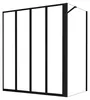 Duschspa 100x140cm Badewannenaufsatz 4-teilig Schwarz Produktbild-Vorschau 1
