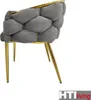 Alsen Polsterstuhl mit Metallgestell Gold Grau 60x68x80 cm, Produktbild-Vorschau 4