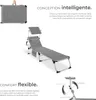 Chaise longue en aluminium Aurelie, rembourrée et pliable - Voir les images du produit 3
