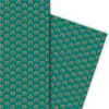 Feines Geschenkpapier mit Paisley Hörnchen, grün orange - Produktbild-Vorschau 2