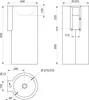 Technical drawing with dimensions of a sink. Anteprima dell’immagine prodotto