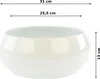 Kvetináč, keramická misa, lesklá biela, Ø 25,5 cm, hladká, Náhľad obrázku produktu 2