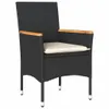 The Living Store 5-tlg. Garten-Essgruppe mit Kissen Schwarz Produktbild-Vorschau 4
