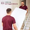 Two men carrying a mattress up a staircase. Produktbild-Vorschau