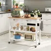 A kitchen island cart is shown in a kitchen setting. Podgląd zdjęcia produktu